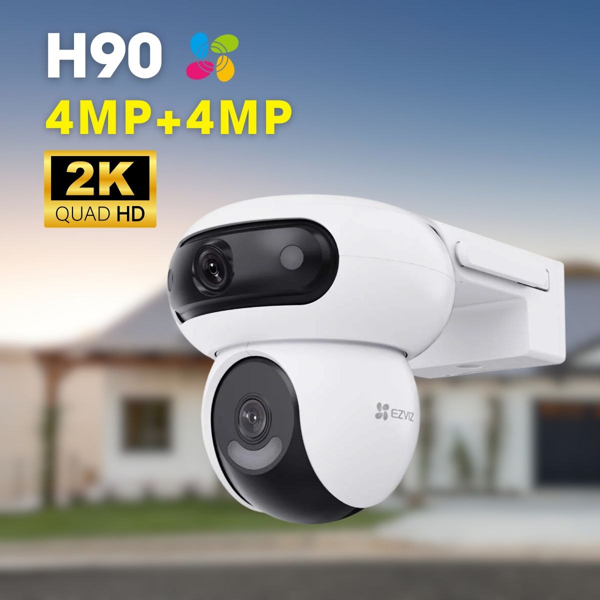Ezviz H90 Dual 4MP 2K⁺ & 2K⁺ Dual-Lens Pan & Tilt Wi-Fi Camera ...